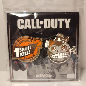 Call Of Duty Zombies Dead Shot & Monkey Bombs Enamel Pins Set Official Bundle